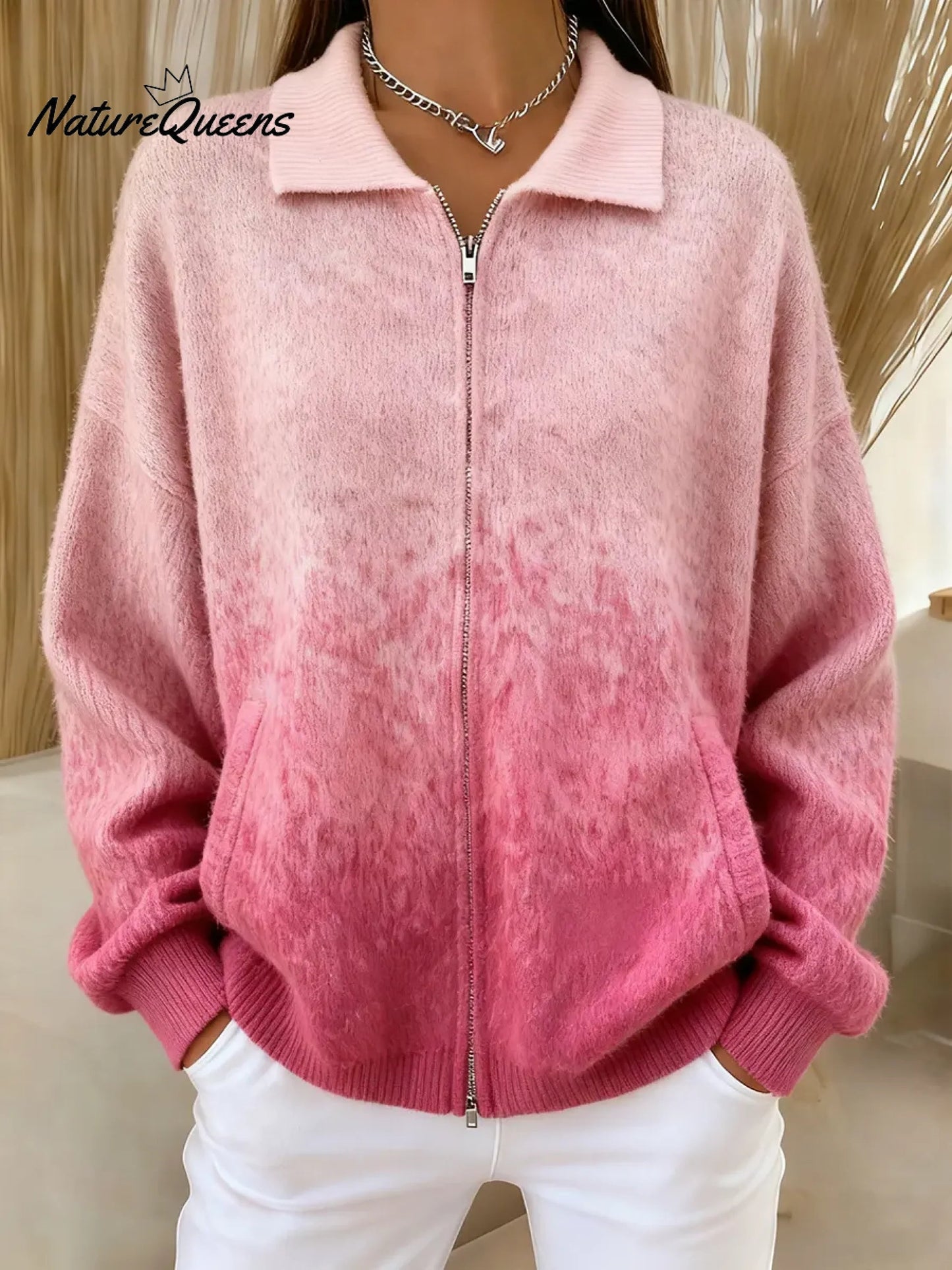 Aurelia™ – Gradientowy sweter rozpinany o kobiecej, eleganckiej linii