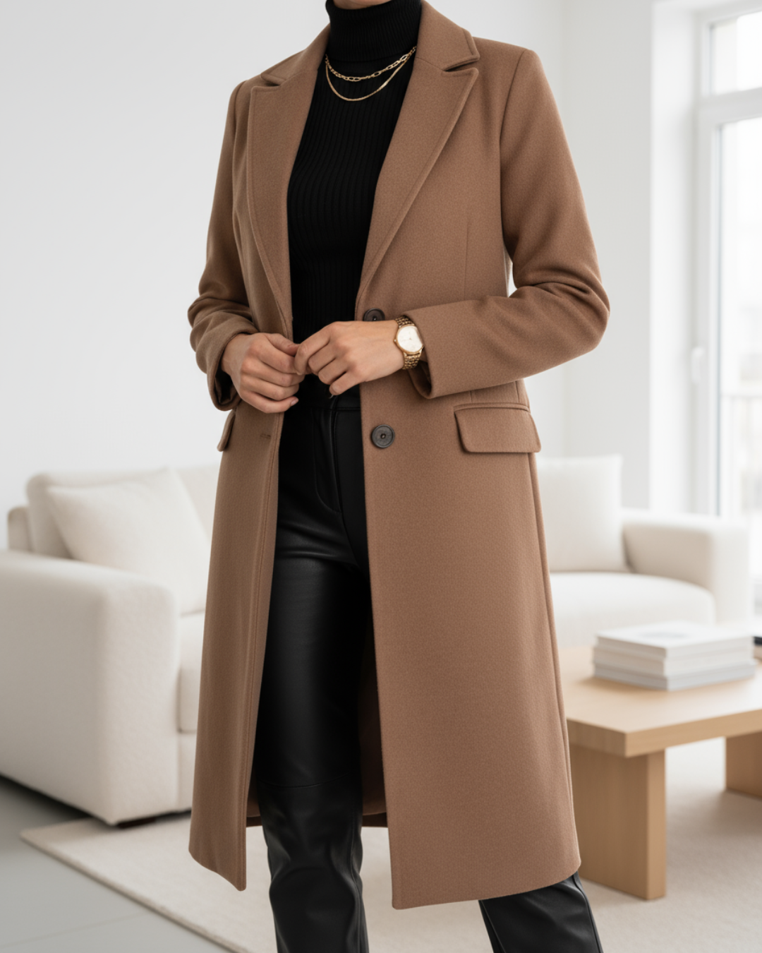 Leonarda | Elegancki długi zimowy płaszcz