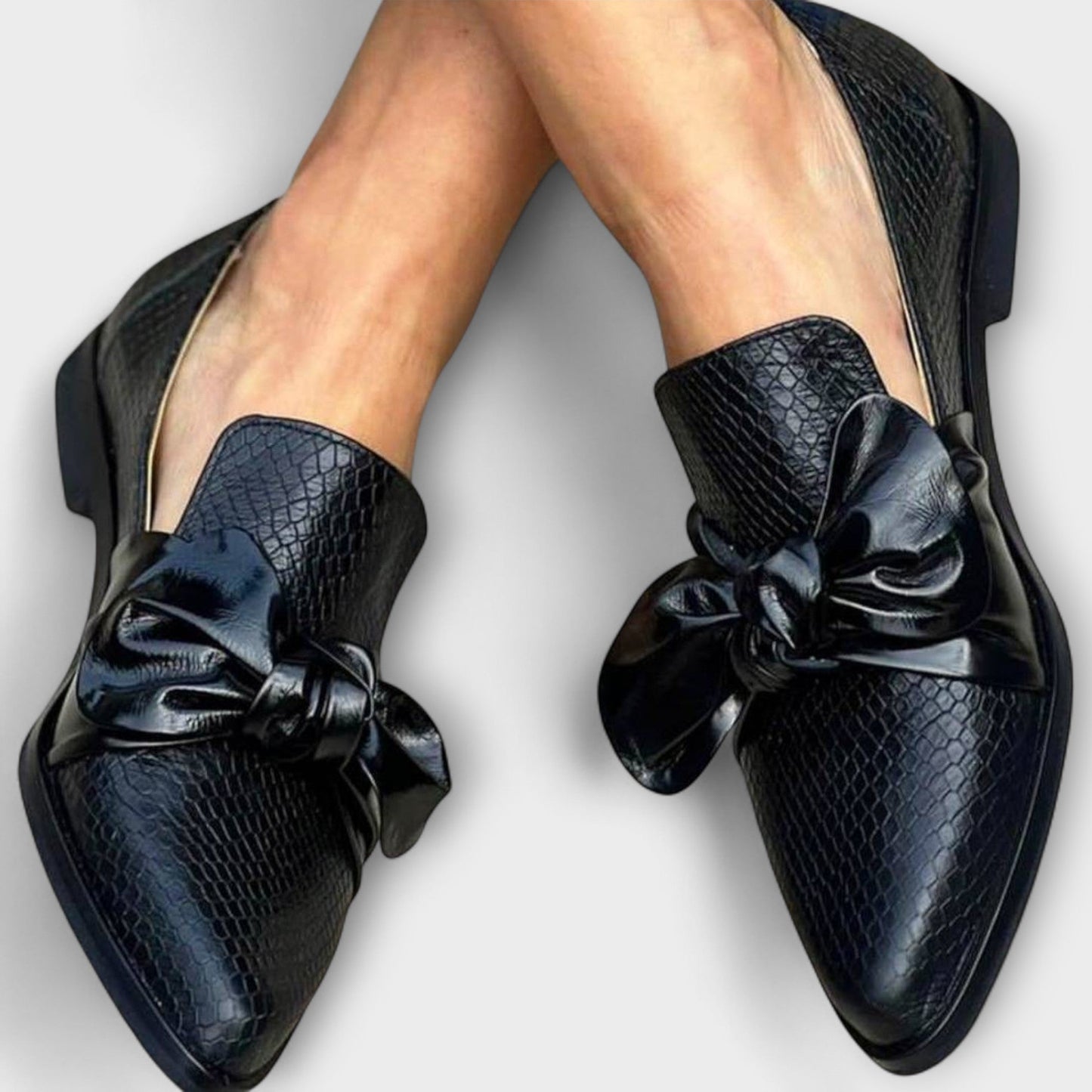 Bernarda | Eleganckie Mokasyny z Kokardą