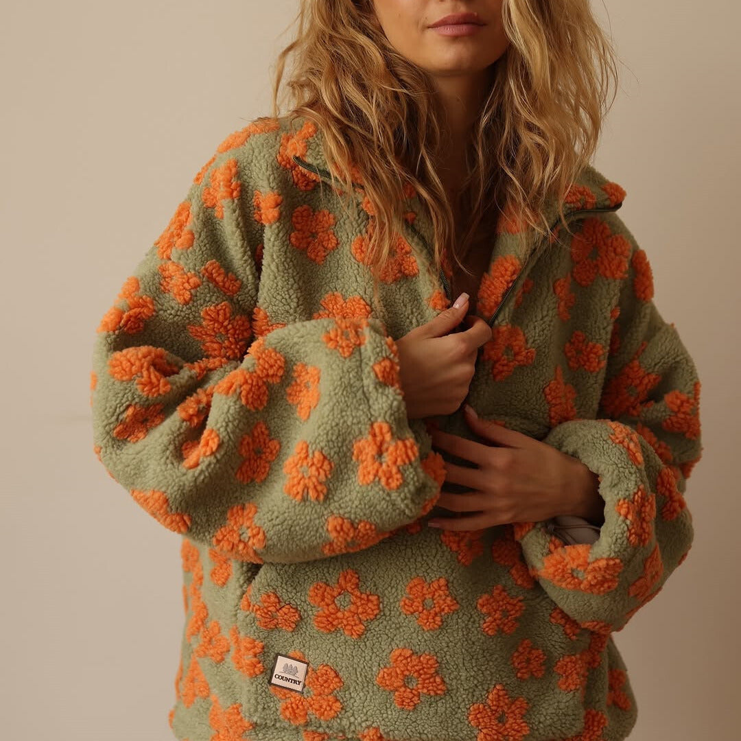 Ignacja | Kwiatowy Sweter Dzianinowy