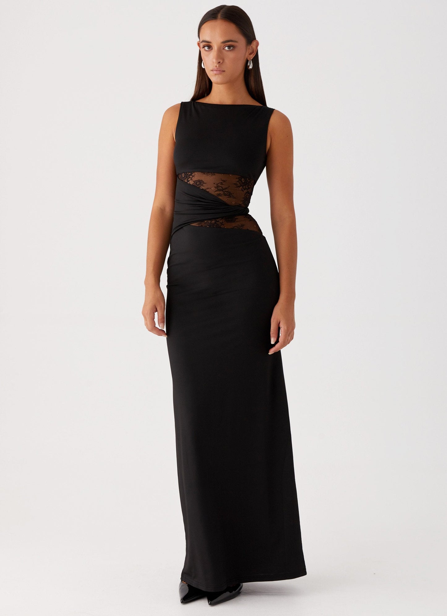 Jagna | Elegancka wieczorowa sukienka maxi z wycięciami