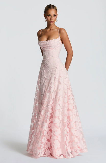 Wacława | Elegancka, drapowana sukienka maxi