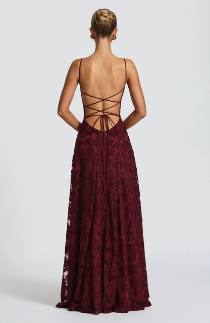 Wacława | Elegancka, drapowana sukienka maxi