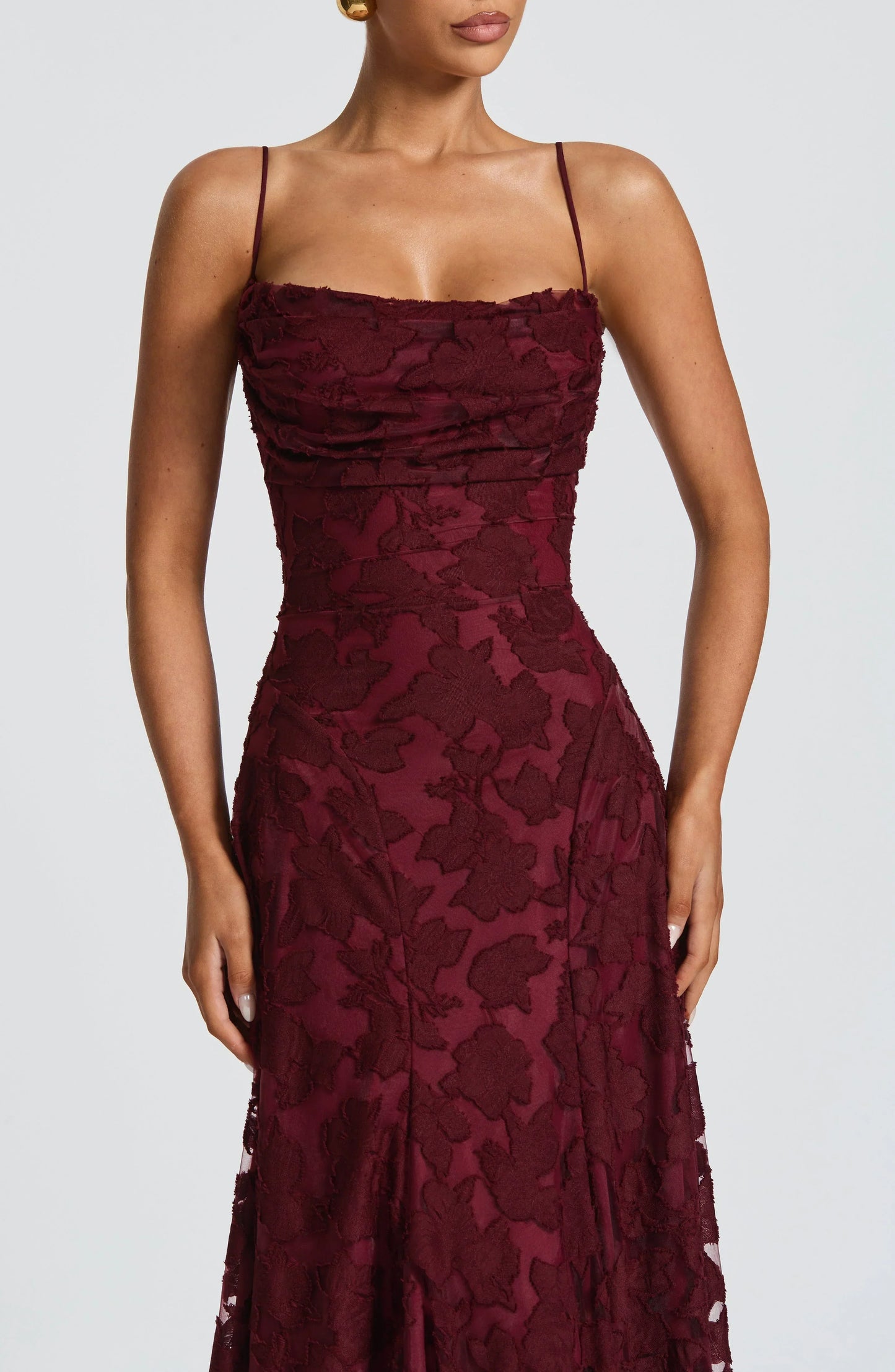 Wacława | Elegancka, drapowana sukienka maxi