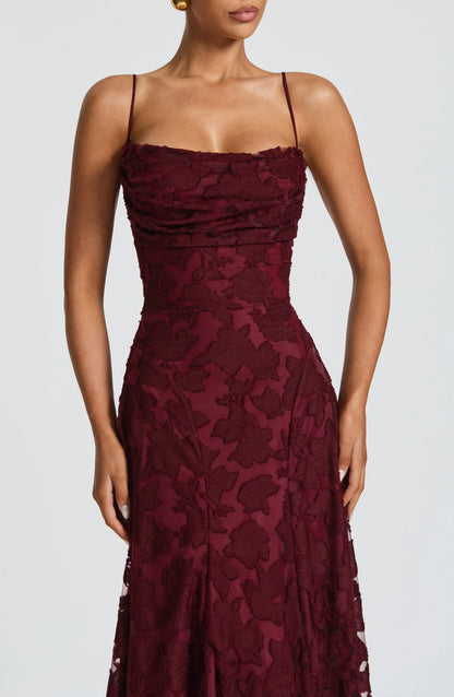 Wacława | Elegancka, drapowana sukienka maxi