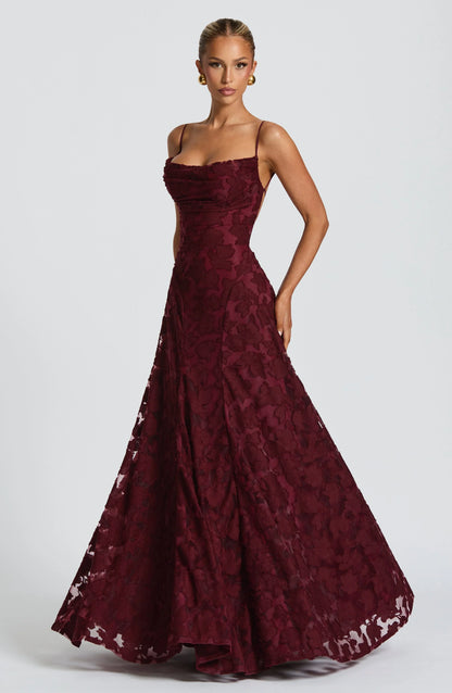 Wacława | Elegancka, drapowana sukienka maxi