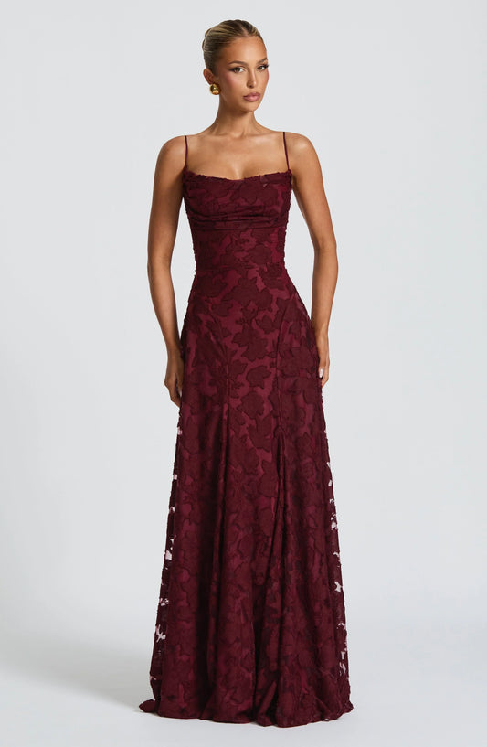 Wacława | Elegancka, drapowana sukienka maxi