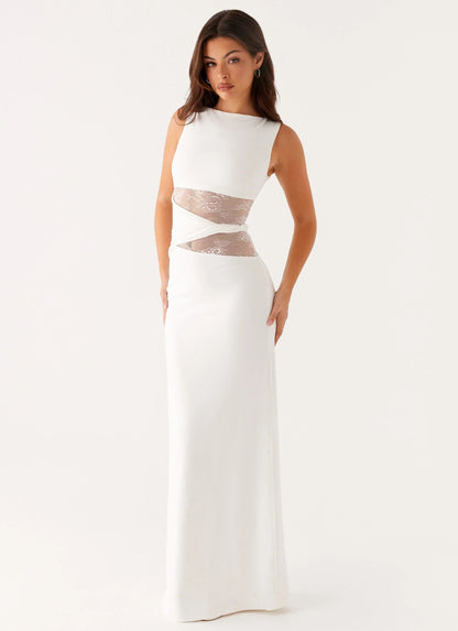 Jagna | Elegancka wieczorowa sukienka maxi z wycięciami